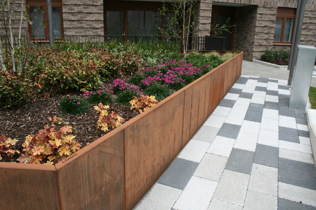 metal planters rust - corten