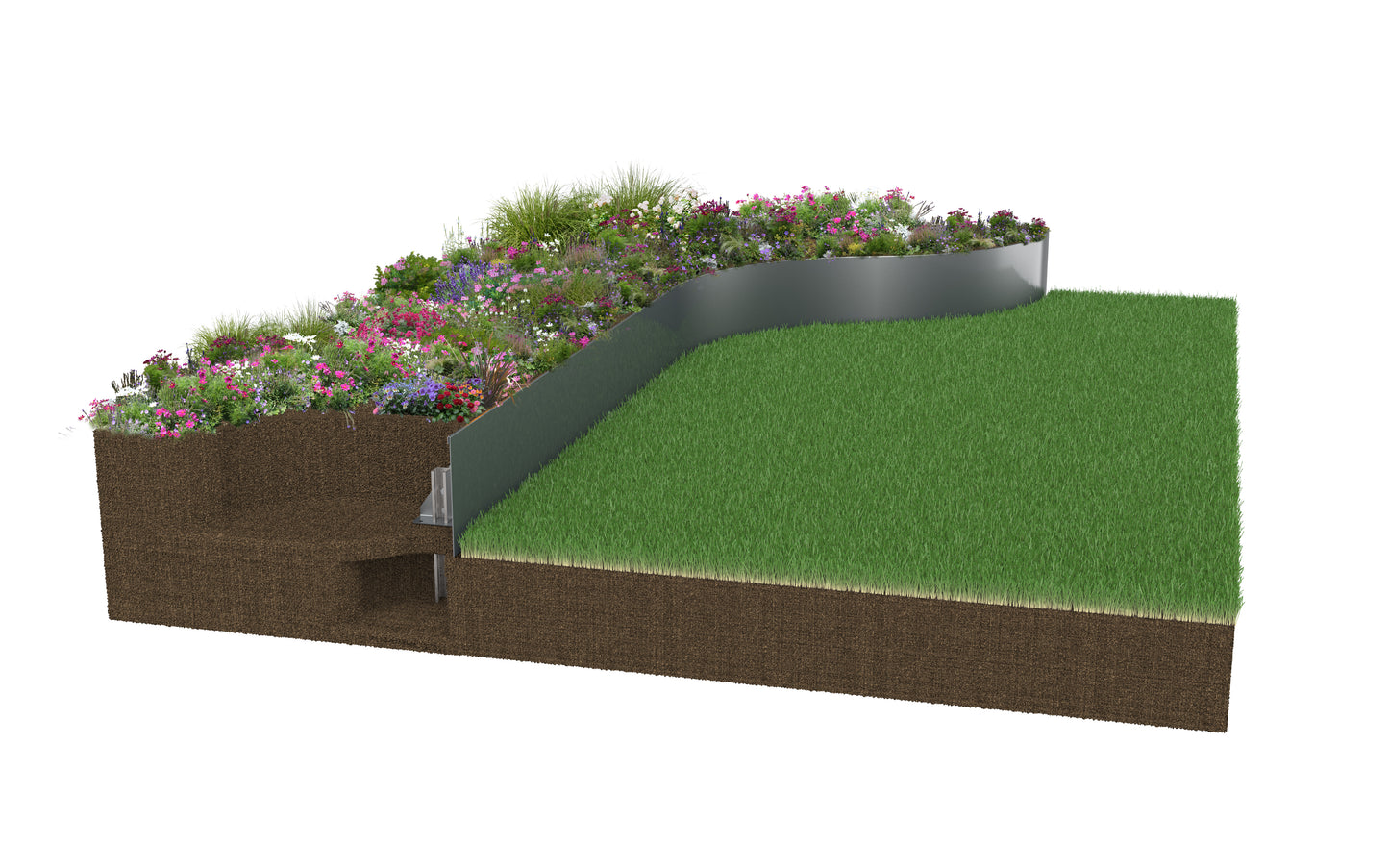 Steel Raised Bed PPC Planter Pot - Contour by Garden Edging Online