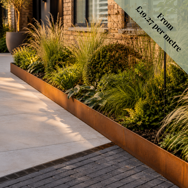Corten Groundline Garden Edging 200mm High (6 Metre Pack) GEO