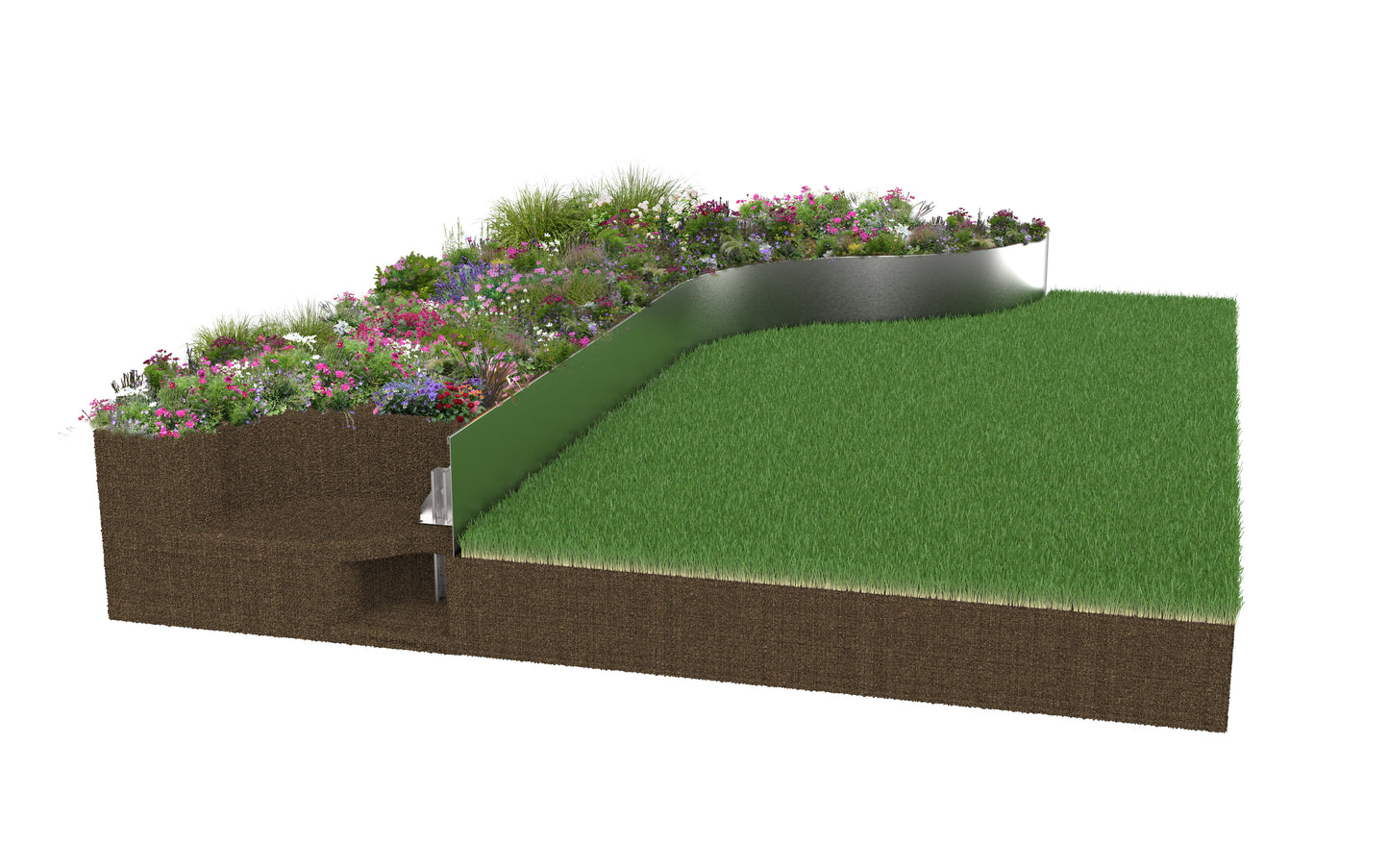 Steel Raised Bed stainless steel Planter Pot - Contour by Garden Edging Online
