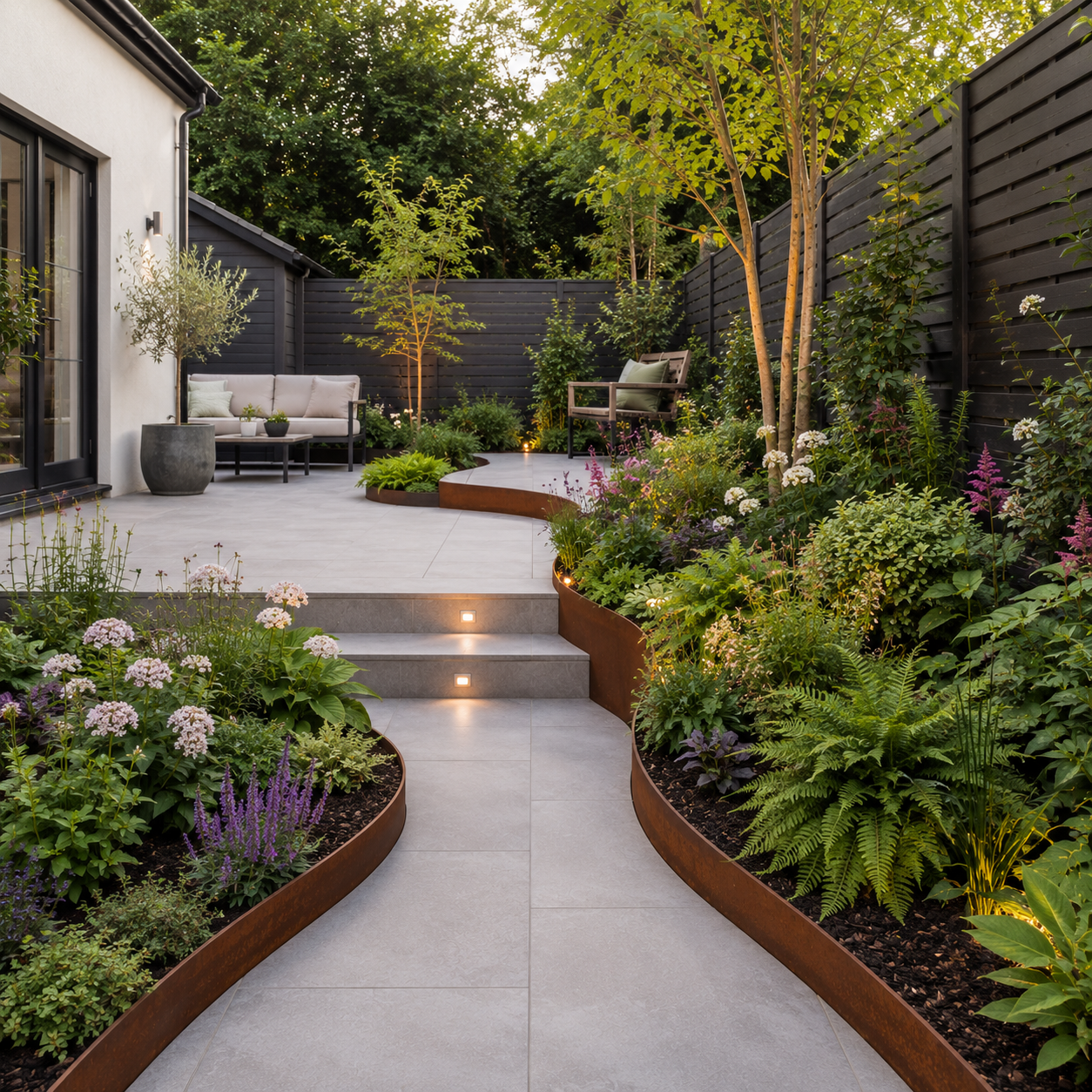 Corten Groundline Garden Edging  150mm High (10 Metre Pack) GEO