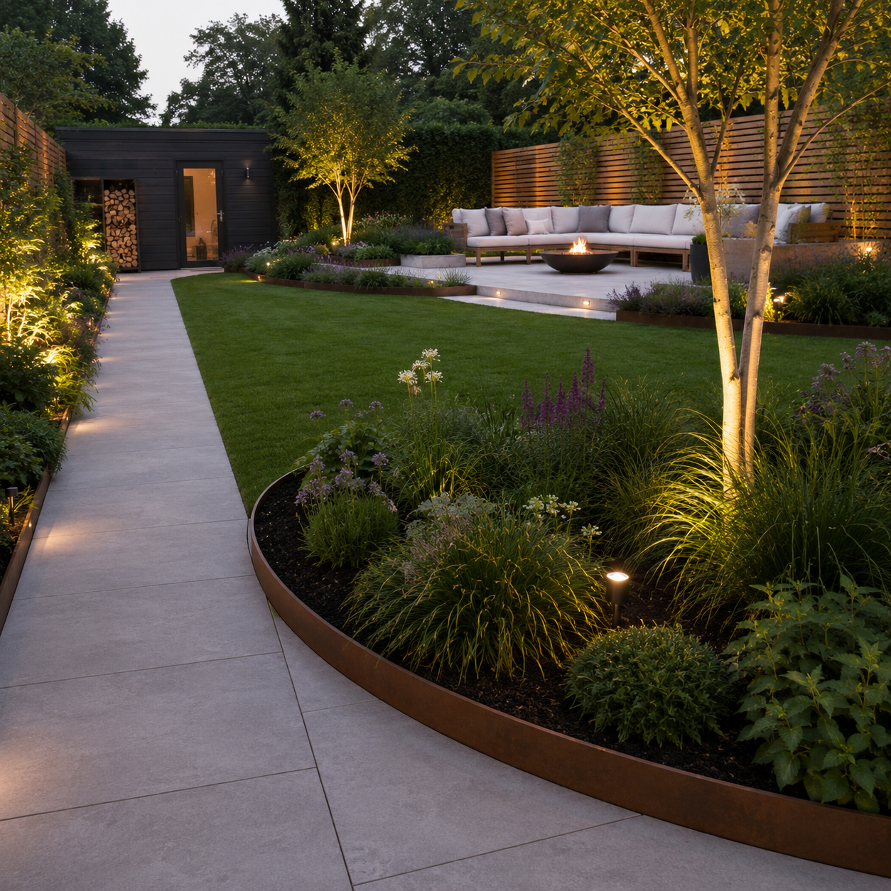 Corten Groundline Garden Edging  150mm High (10 Metre Pack) GEO