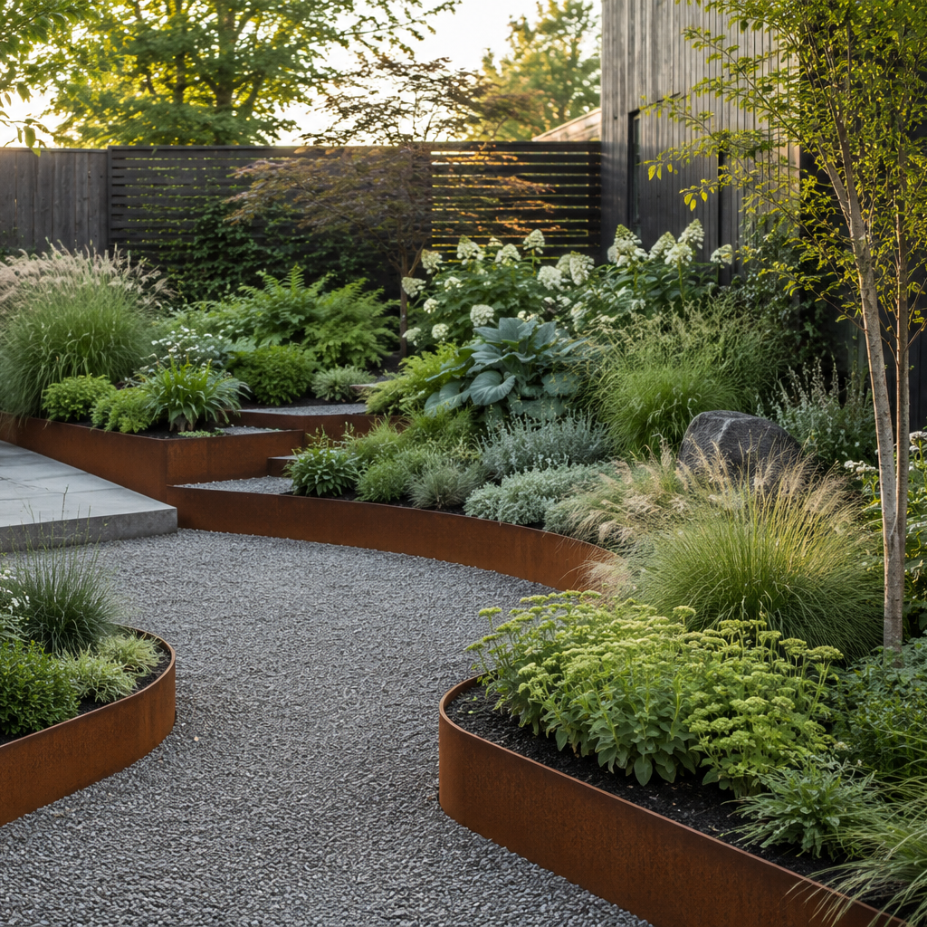 Contour Raised Bed Corten - 200mm High GardenEdgingOnline.com