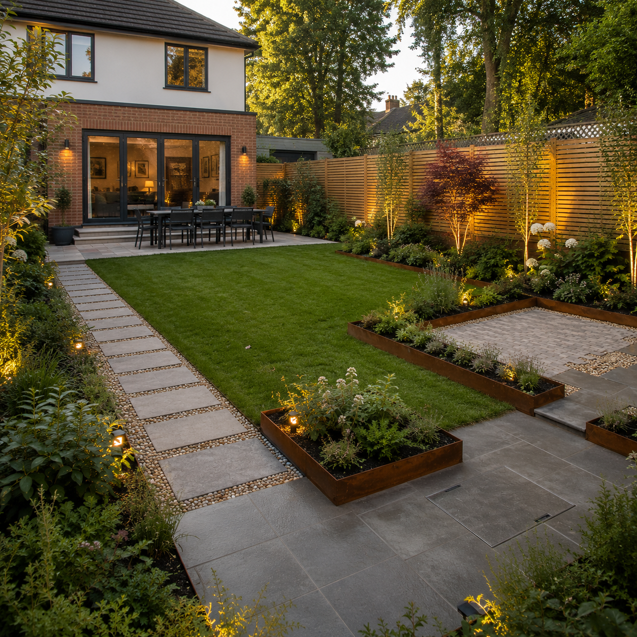 Corten Groundline Garden Edging 200mm High (6 Metre Pack) GEO