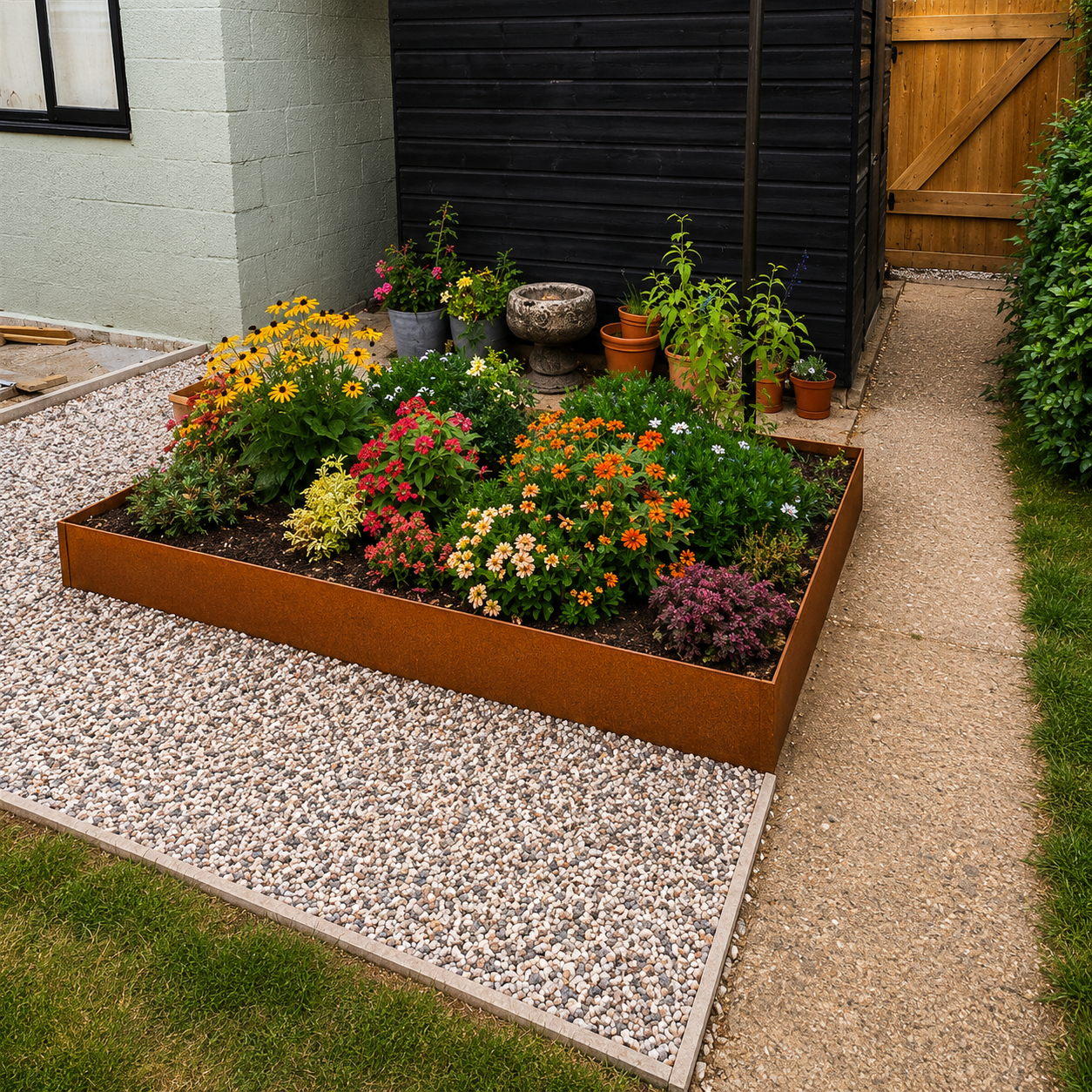 Corten Groundline Garden Edging 200mm High (6 Metre Pack) GEO