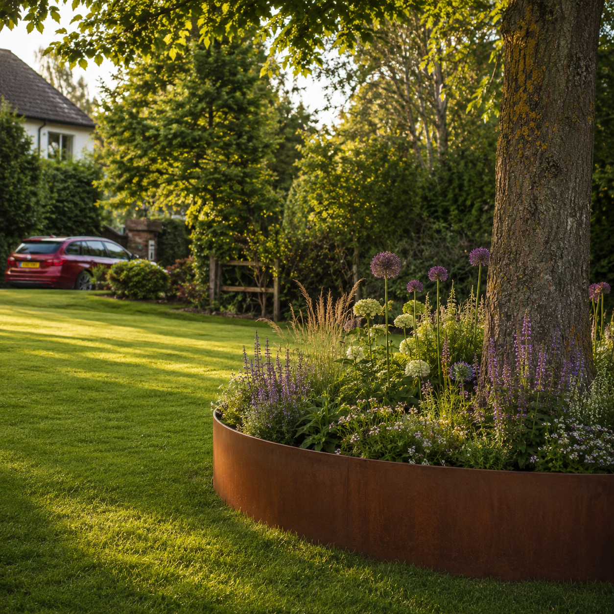 Contour Raised Bed Corten - 400mm High GardenEdgingOnline.com