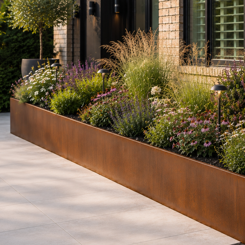 Contour Raised Bed Corten - 500mm High GardenEdgingOnline.com