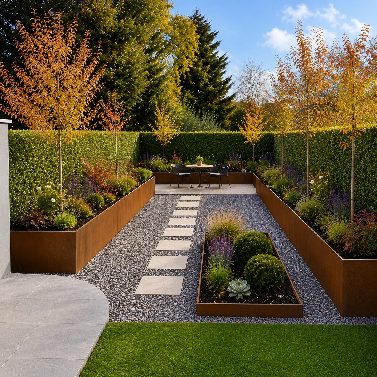 Contour Raised bed Corten - 600mm High GardenEdgingOnline.com