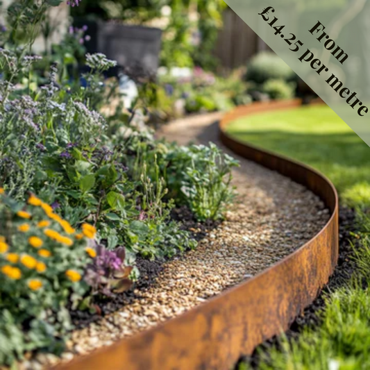 Corten Groundline Garden Edging  100mm High (10 Metre Pack) GEO