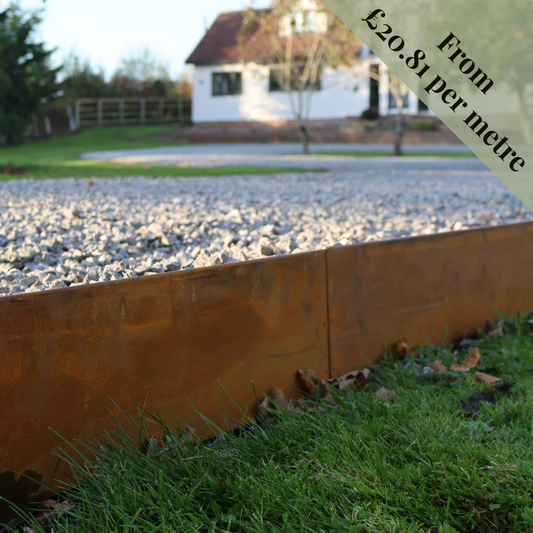 Corten Groundline Garden Edging  150mm High (10 Metre Pack) GEO
